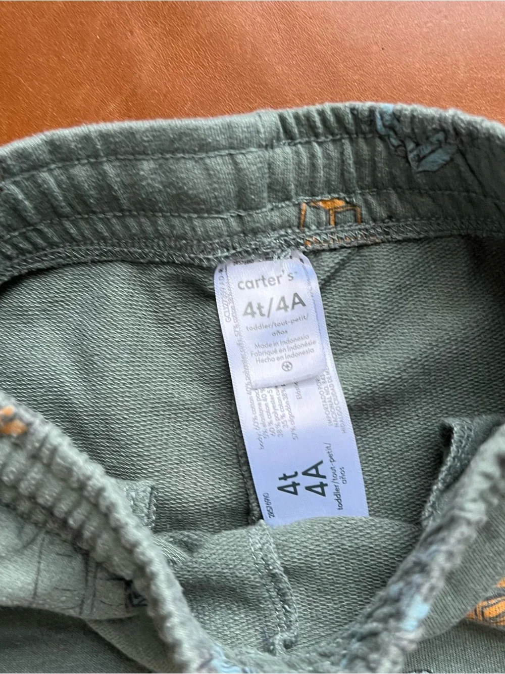 CARTERS Olive Construction Truck Joggers, 4T